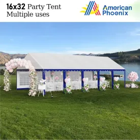 American Phoenix 16'x32' Party Tent- Blue   white