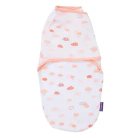 Clevamama Baby Swaddle to Sleep Wrap (Coral Clouds) Newborn Size: 0-3 Months