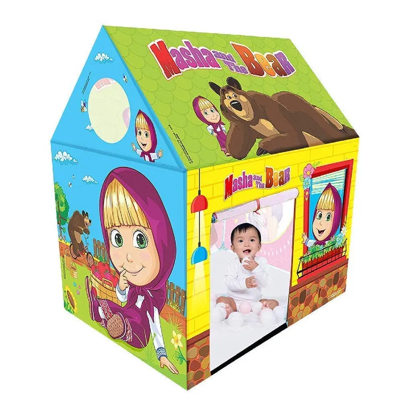 Combo of 2 Masha And The Bear Friend Printed Play Tent House With 1 Kids Doctor Set Briefcase Kit