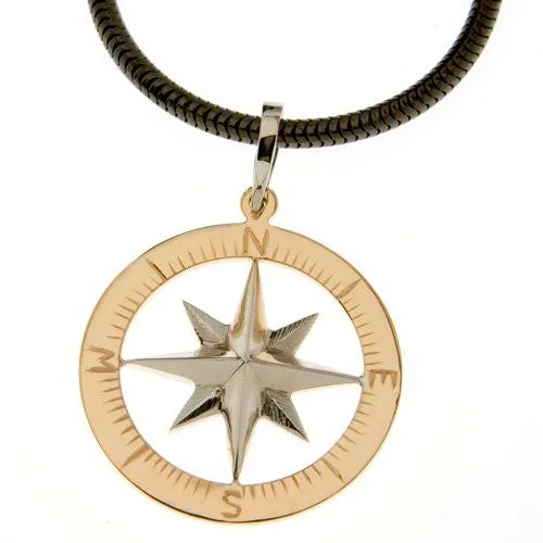 Compass Rose Gold Waypoints Necklace Large Pendants