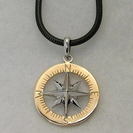 Compass Rose Gold Waypoints Necklace Large Pendants