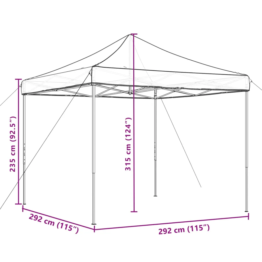 Foldable Party Tent Pop-Up Taupe 292x292x315 cm