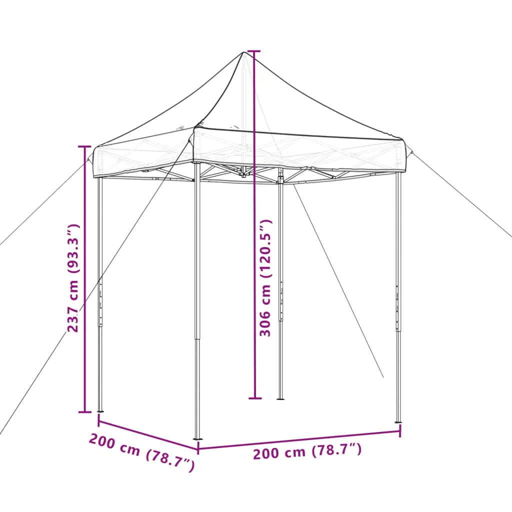 Foldable Party Tent Pop-Up Terracotta 200x200x306 cm