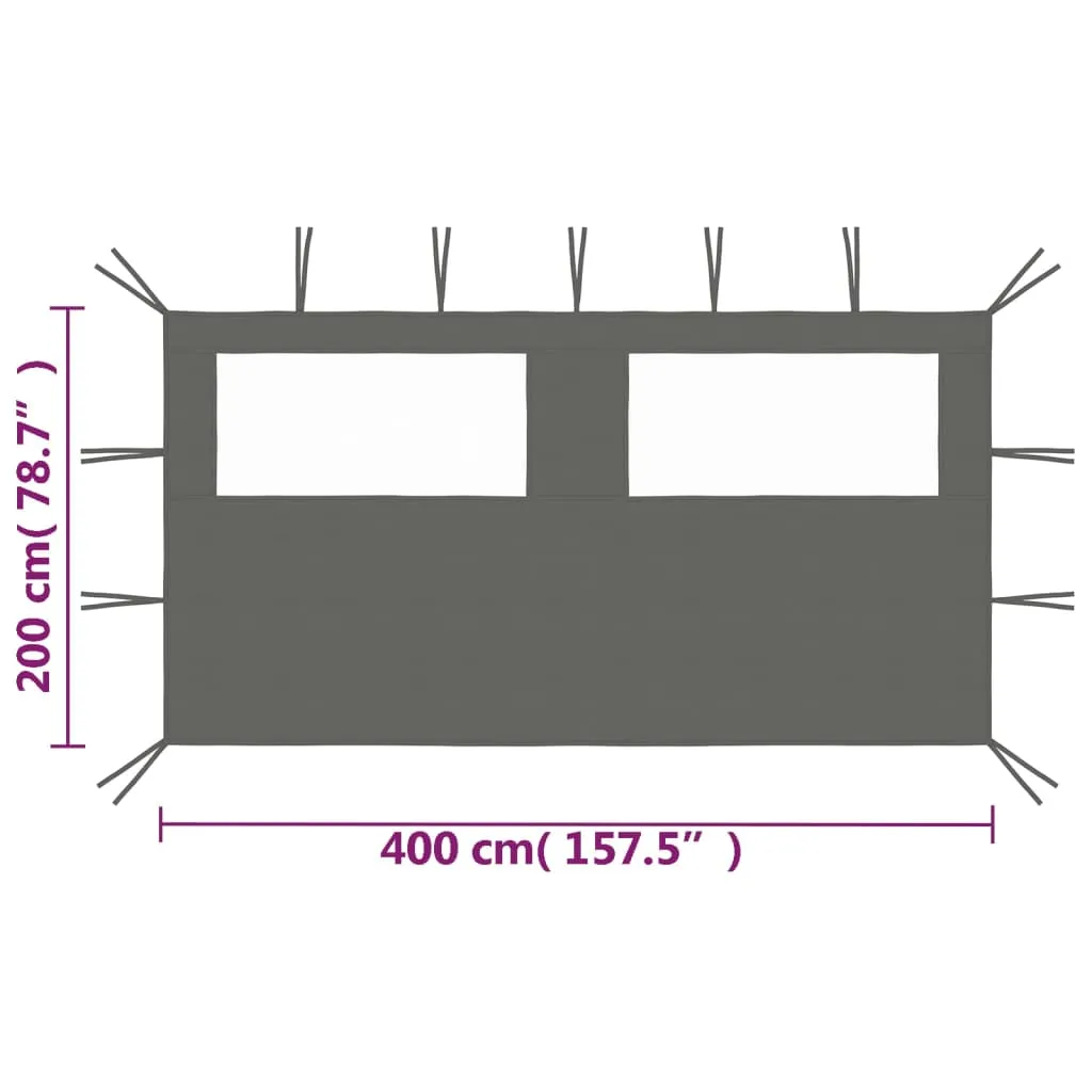 Gazebo Sidewall with Windows 4x2 m Anthracite