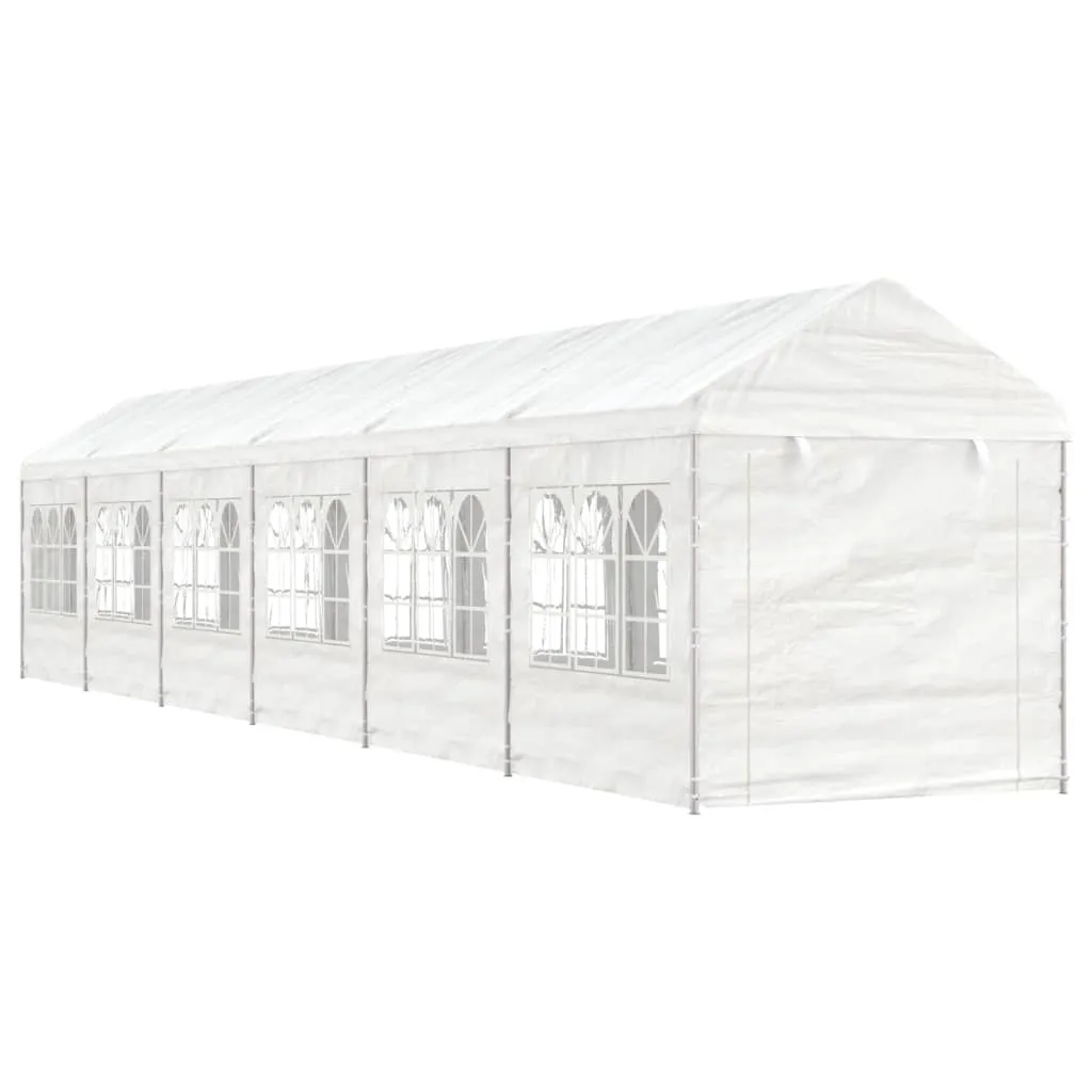 Gazebo with Roof White 13.38x2.28x2.69 m Polyethylene