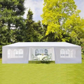 GrandShoppersHub  10' x 30' Canopy Tent Heavy Duty Wedding Party Tent Outdoor Canopy with 6 Removable & 2 Doorways for Wedding Events Beachs BBQs