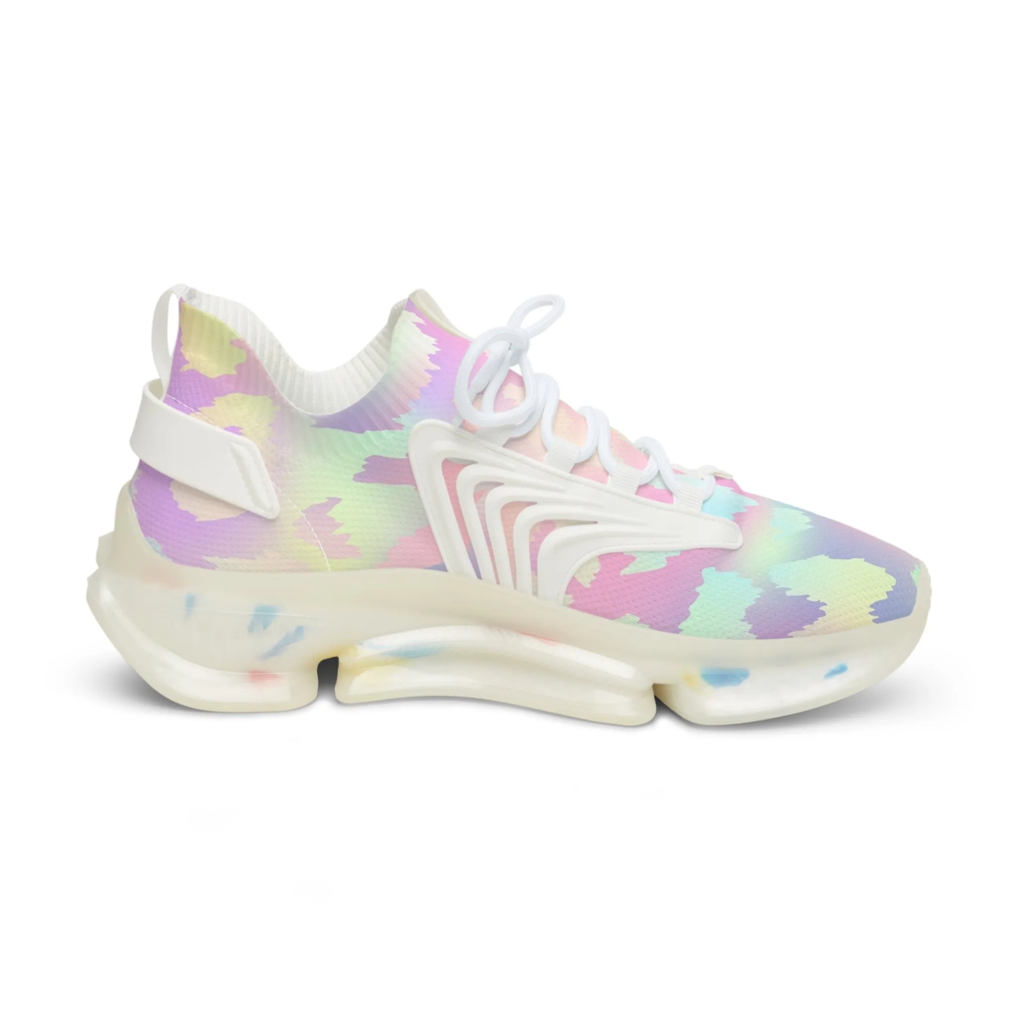 Holographic Leopard Pattern Men's Mesh Sneakers