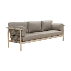 Lucas Outdoor Teak and Rope Sofa