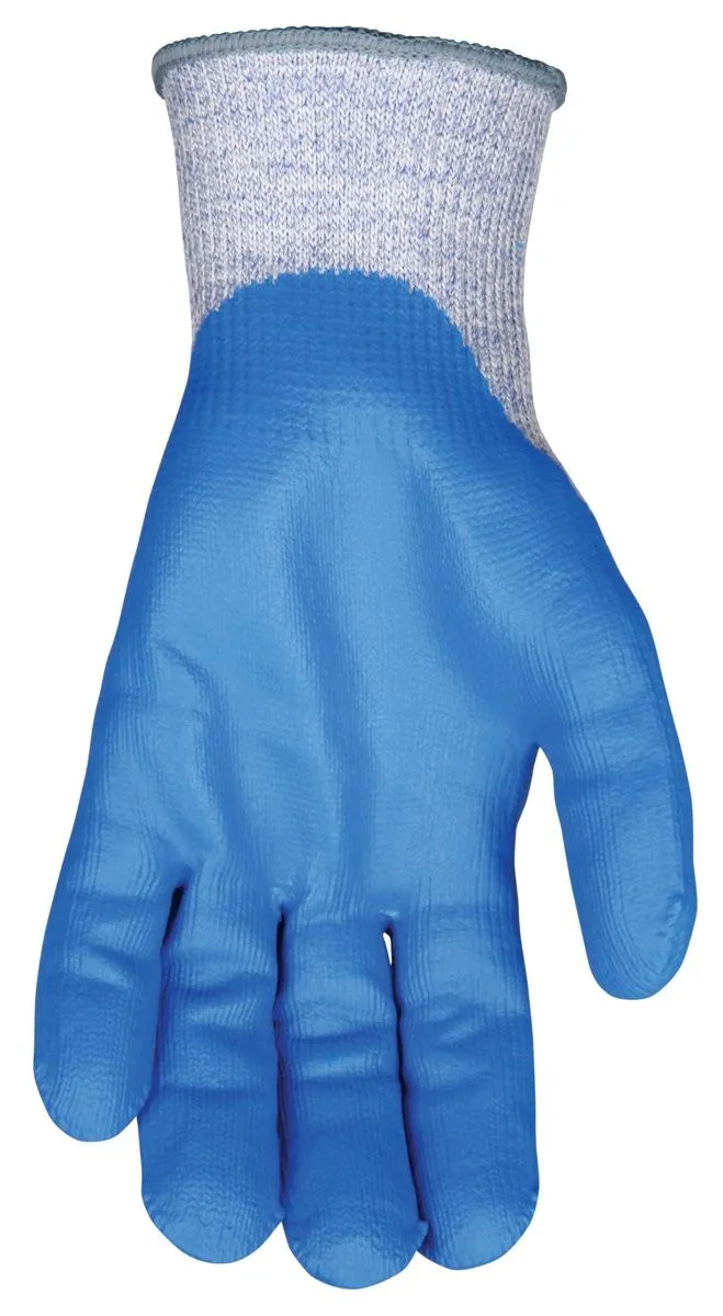 MCR Safety Cut Pro 9672DT5 Nitrile Foam Coated Cut Resistant Work Gloves, Blue, 1 Pair