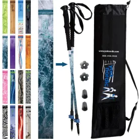 Ocean Design - Adjustable Walking Poles w-Rubber Feet and Travel Bag - Ocean Design - Great for Walking and Hiking - For Heights up to 6’2”