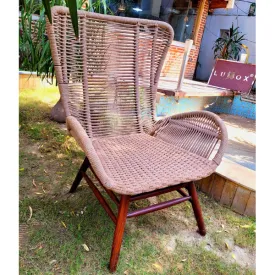 Outdoor Furniture Braid and Rope Heigh Back Chair,Lazy Chair, Rest Chair, Easy Chair, Occasional chair - Florence -  Ready Stock Sale