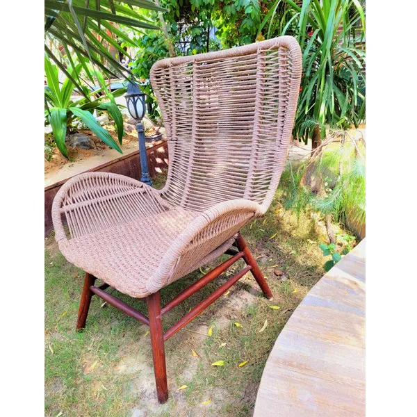 Outdoor Furniture Braid and Rope Heigh Back Chair,Lazy Chair, Rest Chair, Easy Chair, Occasional chair - Florence -  Ready Stock Sale