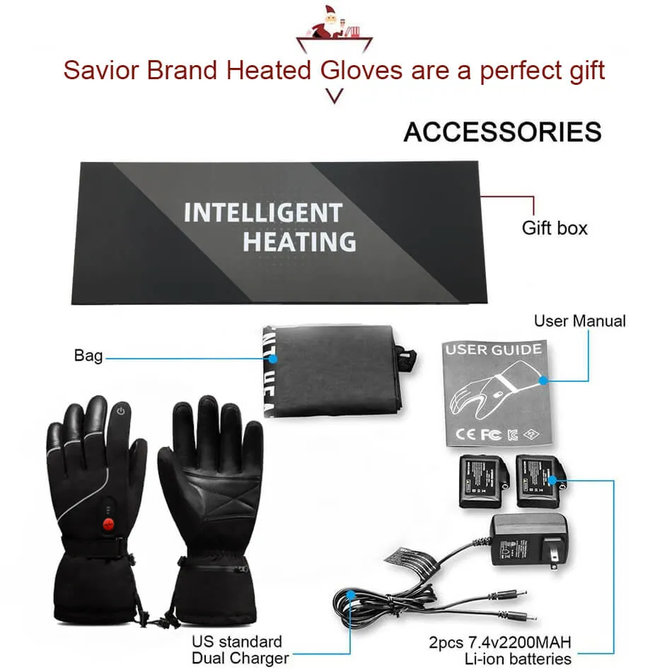 Savior Thick Heated Leather Gloves | Leather Hand Warming Gloves