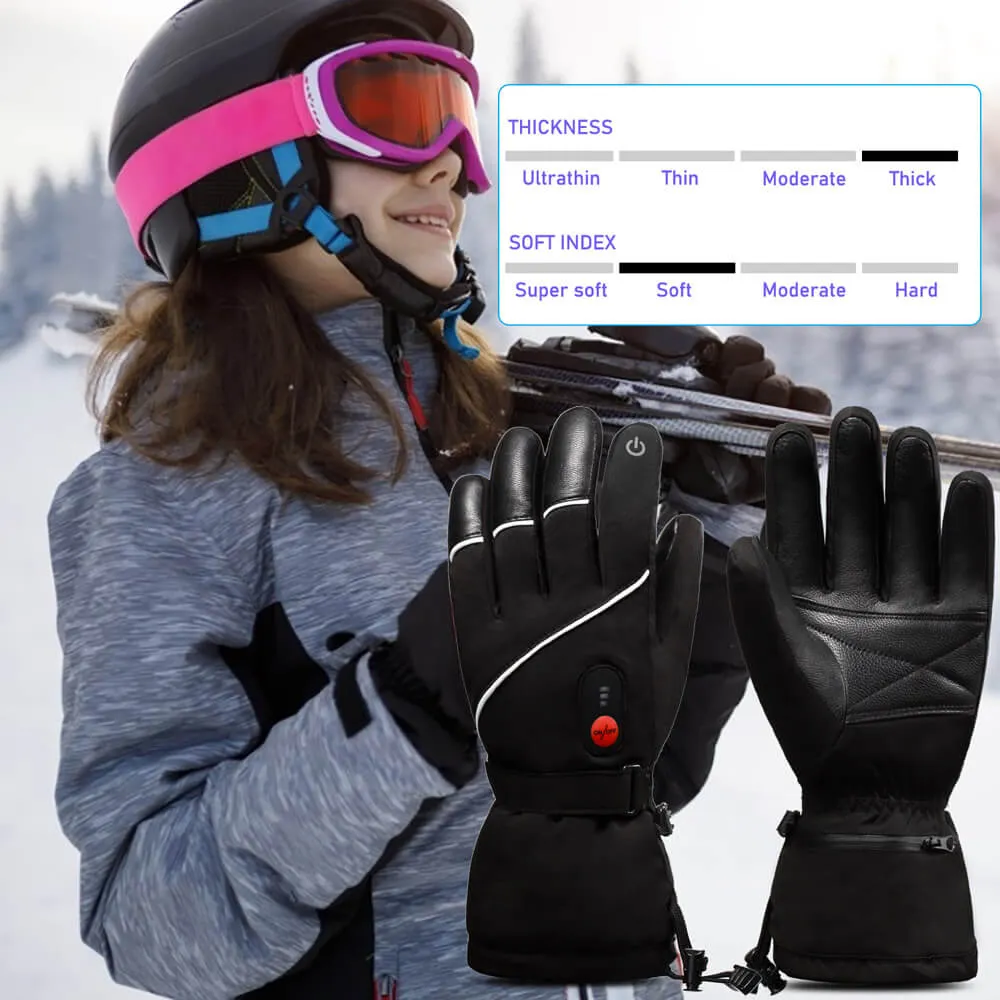 Savior Thick Heated Leather Gloves | Leather Hand Warming Gloves