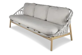 Siesta 3 Seater with Mist Olefin Rope, Icelandic Salt Cushions and Aluminium Frame