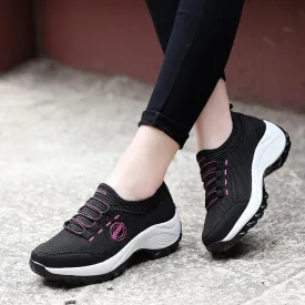 Sports Shoes All-matching And Lightweight Large Size Thick Bottom Slip-on Women's Shoes Slimming