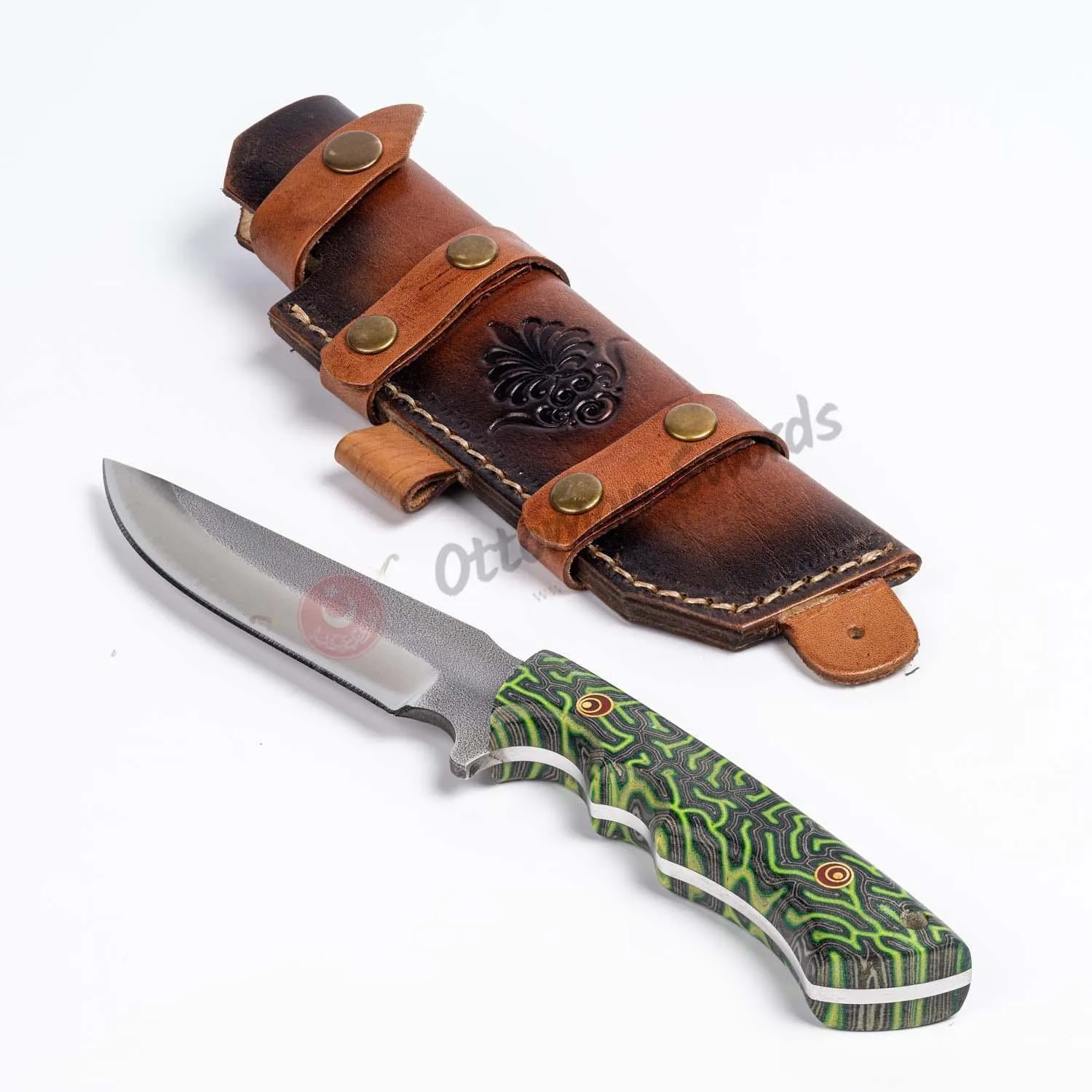 Tactical Survival Knife N690 Steel Green 10"