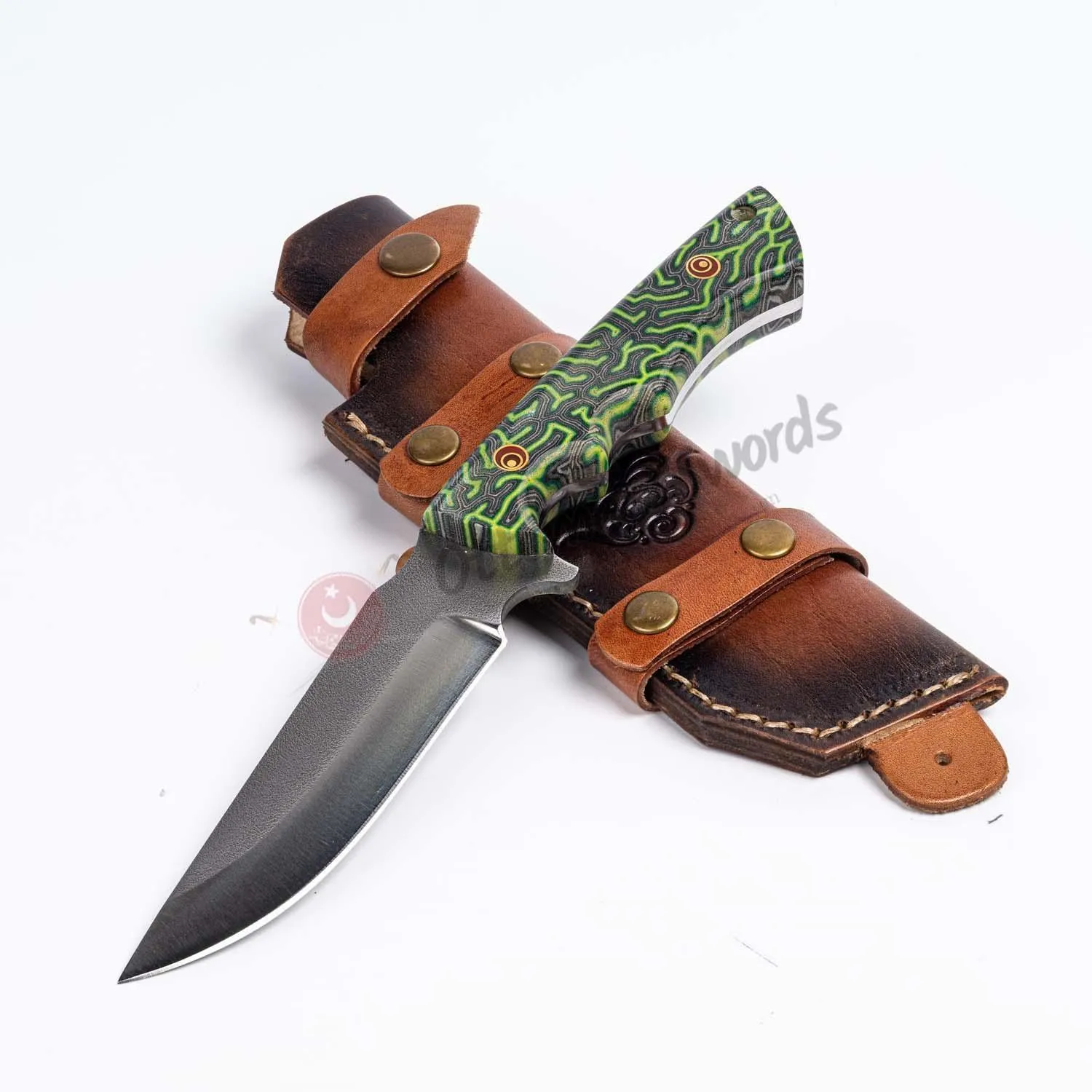 Tactical Survival Knife N690 Steel Green 10"