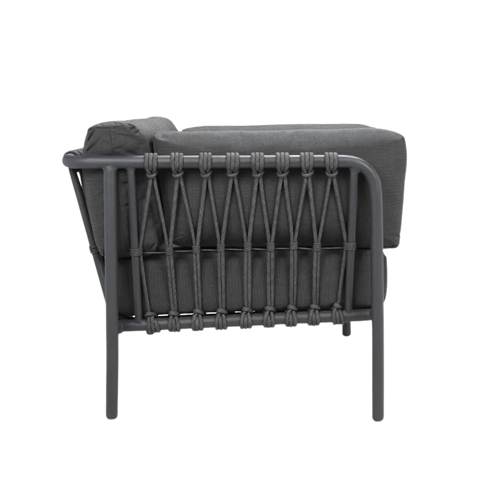 Toby Aluminium and Rope Club Chair (Graphite)