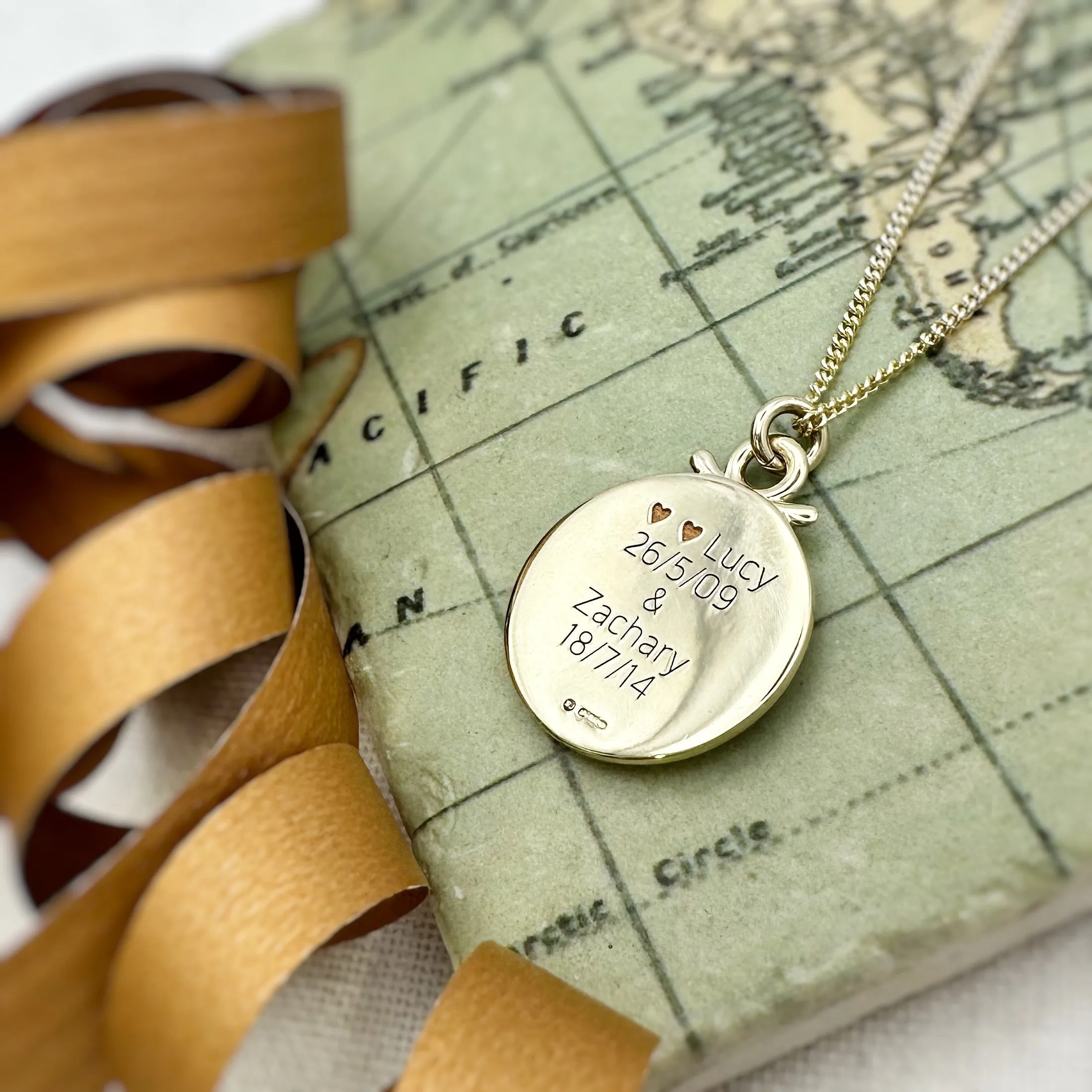 Travel Safe Large Gold Compass St Christopher Necklace