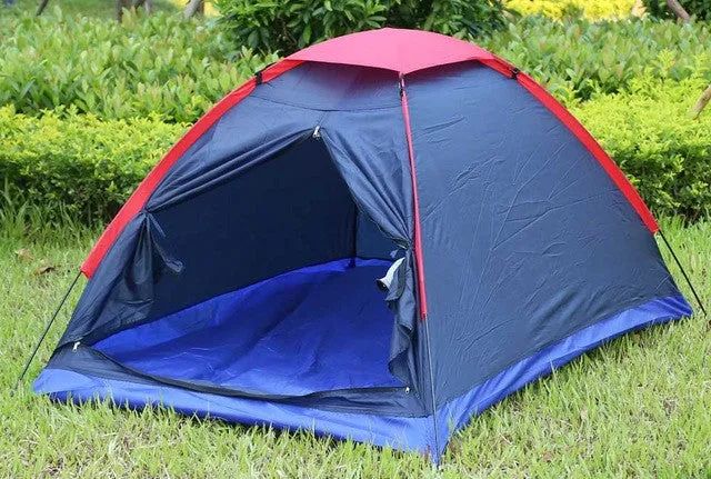 Two Person Tent Outdoor Camping Tent Kit Fiberglass Pole Water Resistance with Carry Bag